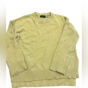 Tahari Women’s Lime Green Knit Sweater Crewneck Long Sleeve Size M